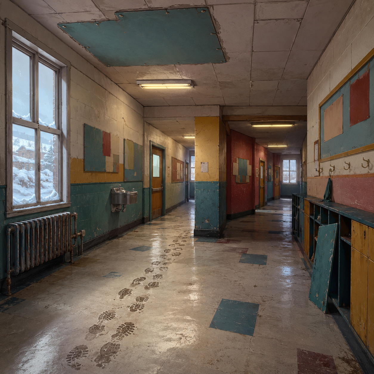 Little Frost Deserted School Halls
